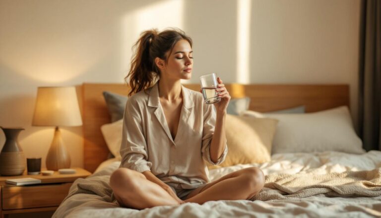 ontdek wat artsen adviseren over het drinken van water vlak voor het slapengaan en hoe het je slaap kan beïnvloeden.