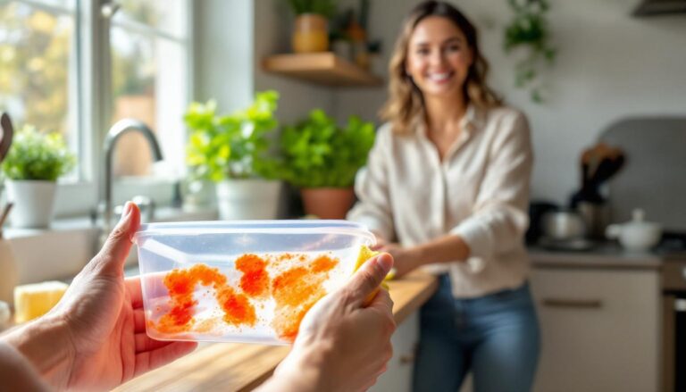 ontdek hoe je in slechts twee seconden en zonder kosten tomatensausvlekken uit je tupperware verwijdert, alsof het magie is.